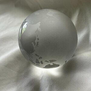 Frosted World Globe Paperweight